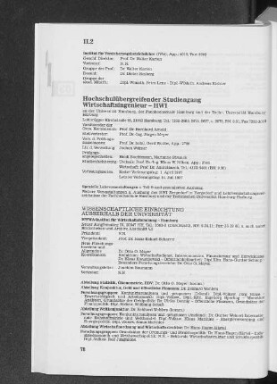 Hochschulübergreifender Studiengang Wirtschaftsingenieur - HWI