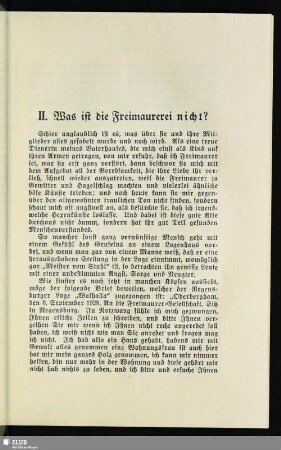 II. Was ist die Freimaurerei nicht?