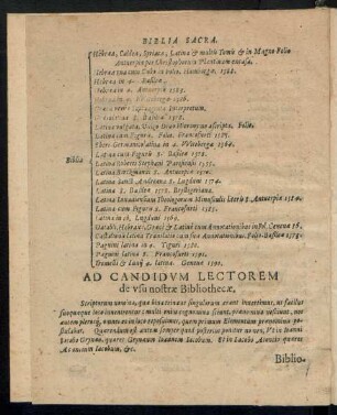 Biblia Sacra.