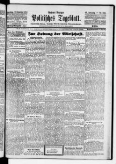 Aachener Anzeiger : politisches Tageblatt : beliebtes und wirksames Anzeigenblatt der Stadt und der Regierungsbezirks