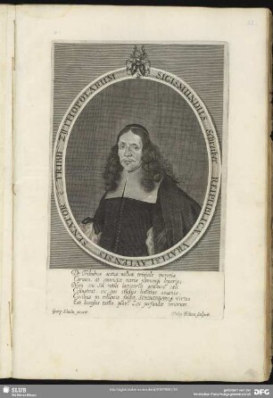 Sigismundus Schreiber Reipublicae Vratislaviensis Senator e[st] Tribu Zythopolarum