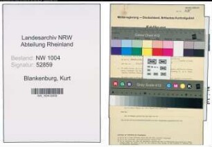 Entnazifizierung Kurt Blankenburg , geb. 20.01.1906 (Prokurist)