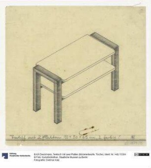Teetisch mit zwei Platten (Möbelentwürfe, Tische)