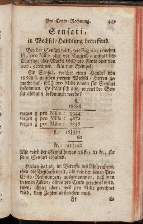 Sensari, in Wechsel-Handlung betreffend.