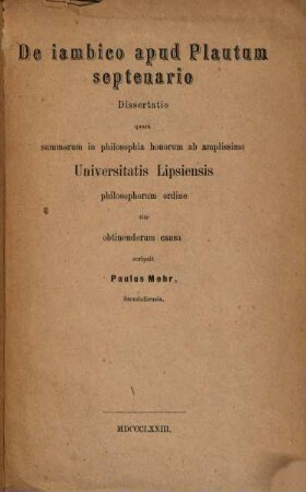 De iambico apud Plautum septenario