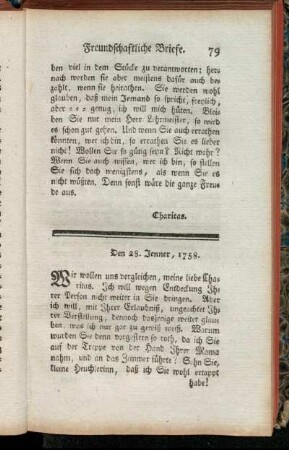 Den 28. Jenner, 1758. - Dresden, am 10. Jenner, 1758.