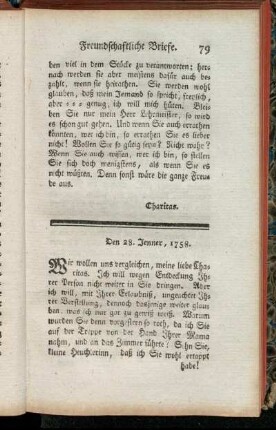 Den 28. Jenner, 1758. - Dresden, am 10. Jenner, 1758.