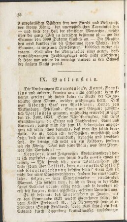 IX. Wallenstein