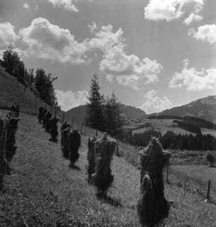 Wolkenbilder. Gebirgslandschaft, wahrscheinlich in den Allgäuer Alpen