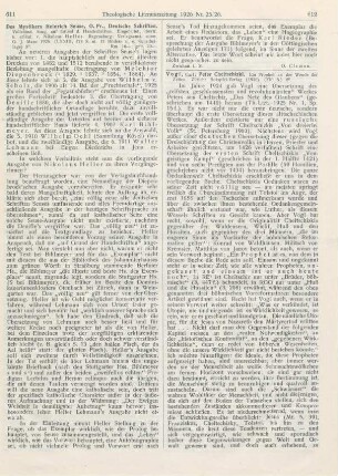 611-612 [Rezension] Heller, Nikolaus (Hrsg.), Des Mystikers Heinrich Seuse, O. Pr., Deutsche Schriften