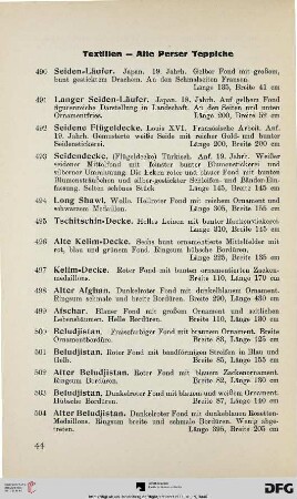 Textilien – Alte Perser Teppiche (Nr. 490-532)