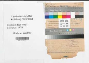 Entnazifizierung Walther Hoehne , geb. 19.06.1900 (Finanzbeamter)