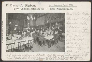 Ansichtskarte "H. Himburg’s Bierhaus", Gastraum