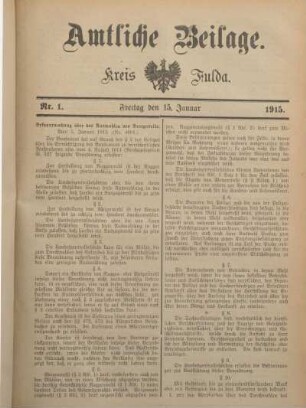 1: Beilage vom Freitag, 15. Januar 1915