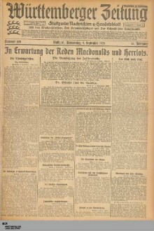 Württemberger Zeitung : das nationalsozialistische Morgenblatt in Stuttgart : WLZ, Württembergische Landeszeitung