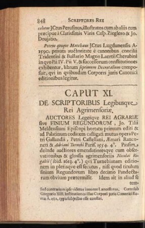 Caput XI. De Scriptoribus Legibusque Rei Agrimensoriae