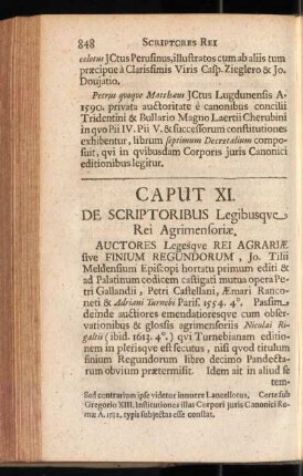 Caput XI. De Scriptoribus Legibusque Rei Agrimensoriae