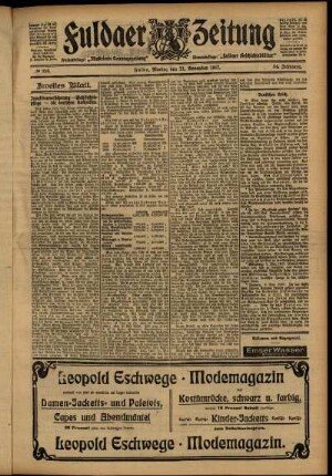Zweite Ausgabe vom Montag, den 11. November 1907.