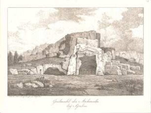 Gärtner, Friedrich von; Syrakus (Siracusa, Sizilien); "Grabmahl des Archimedes bey Syrakus" - Perspektive