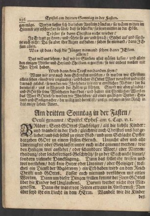 Am dritten Sonntag in der Fasten / Oculi genannt / Epistel Ephes. am 5. Cap. v. 1.