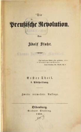 Die Preußische Revolution, 1,1