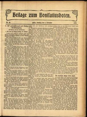 Zweite Ausgabe vom Sonntag, den 08. November 1908.