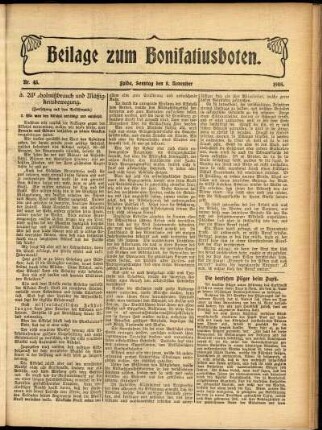Zweite Ausgabe vom Sonntag, den 08. November 1908.