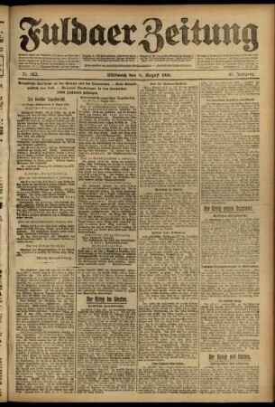 Ausgabe vom Mittwoch, den 09. August 1916.