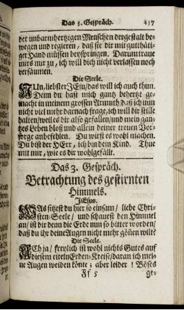 Das 3. Gespräch. Betrachtung des gestirnten Himmels.