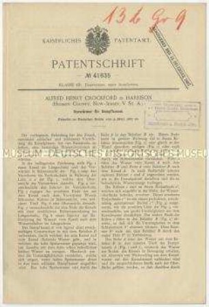 Patentschrift eines Vorwärmers für Dampfkessel, Patent-Nr. 41835