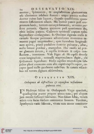 Observatio XIX