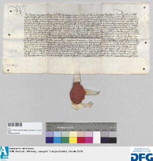 Georius, Abt des Benediktinerklosters St. Egidien in Nürnberg, stellt ein Vidimus aus von der Urkunde d.d. 28. Juli 1419 von Herdegen Valczner, Bürger zu Nürnberg.