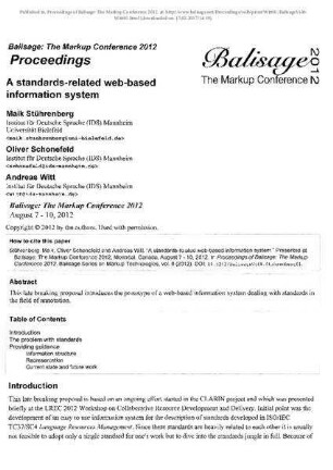 A standards-related web-based information system
