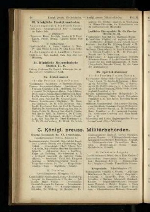 Königl. preuss. Militärbehörden