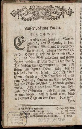 Auferweckung Lazari. Evang. Joh. C. 11.