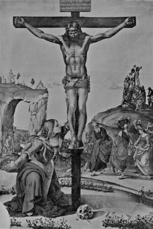 Christus am Kreuz mit der heiligen Magdalena