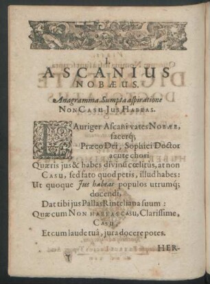 I. Ascanius Nobaeus.