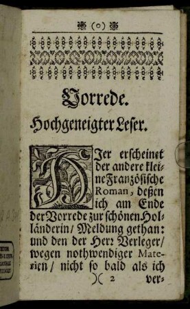 Vorrede. Hochgeneigter Leser.
