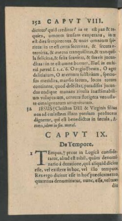 Caput IX. De Tempore.