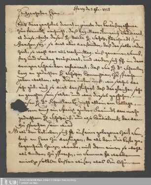 Briefe an Johann Hartmann Senckenberg und seine Frau
