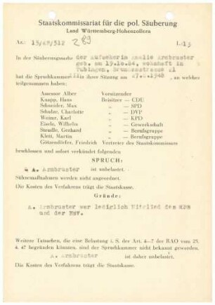 Armbruster, Amalie