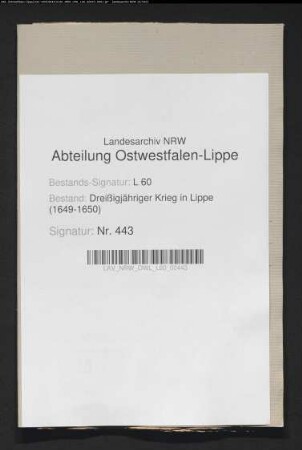 Einquartierung von kaiserlichen Truppen in der Grafschaft Lippe