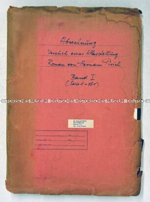 Typoskript eines unveröffentlichten Romans von Hermann Pirich (2 Teile)
