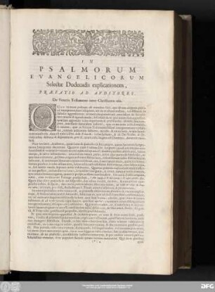 In Psalmorum Evanglicorum Selectae Dodecadis explicationem, Praefatio Ad Auditores.