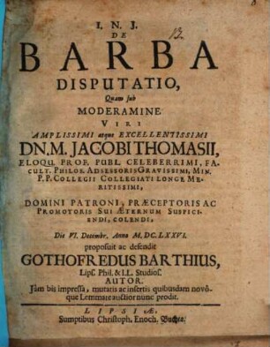 De barba disputatio