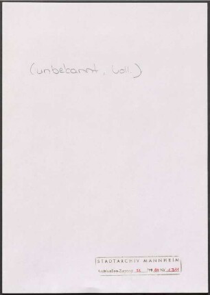 Unbekannt, s Gravenhage, an Wichert