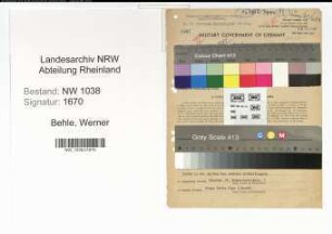 Entnazifizierung Werner Behle , geb. 21.04.1911 (Beamter)