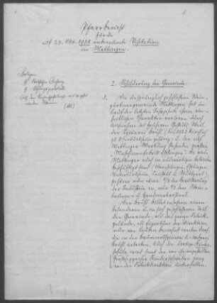 Esslingen-Mettingen mit Brühl und Weil: Pfarrbericht 1938