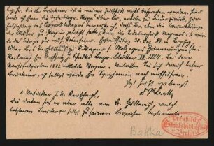 Postkarte an Richard Sternfeld : 06.11.1897
