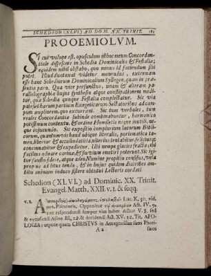 Schedion (XLVI) ad Dominic XX. Trinit. - Schedion (LII) ad Dominic. XXVI. Trinitatis.